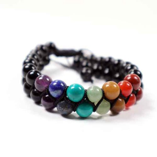 Chakra Balancing, Double Bracelet with Black Tourmaline - Image 2