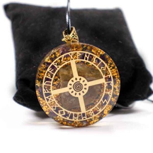 Orgonite Pendant with Runic Symbols - Image 2