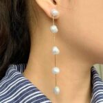 Pearl Touch, Long Natural Pearl Earrings