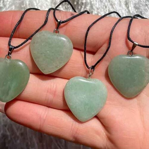 Green Aventurine heart pendant - Image 3