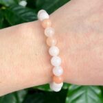 Peach Aventurine, Handmade Stretch Bracelet with Natural Stones