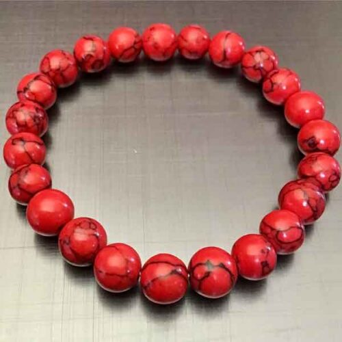 Turkite – bracelet with synthetic beads in red or blue - Image 2