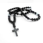 Men’s Necklace “Breath of Infinity” – Onyx, Aquamarine and Hematite - Image 7