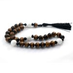 Prayer Beads, “Silence of the Tiger” – Inner Power and Concentration, Tiger’s Eye, White Agate and Onyx - Image 6