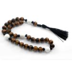 Prayer Beads, “Silence of the Tiger” – Inner Power and Concentration, Tiger’s Eye, White Agate and Onyx - Image 2