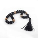 Prayer Beads, “Guardian of Silence”, Matte Onyx, Picture Jasper, 12 mm - Image 4