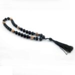 Prayer Beads, “Guardian of Silence”, Matte Onyx, Picture Jasper, 12 mm - Image 3