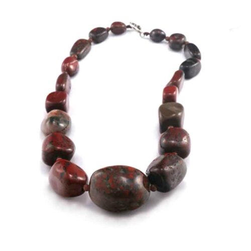 Fiery Guardian – Red Jasper Necklace with Large Irregular Beads - Image 2