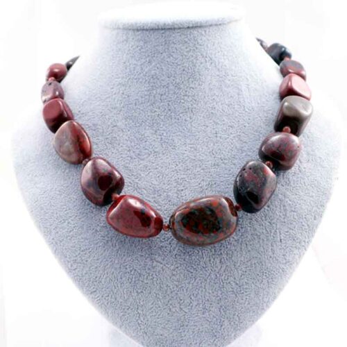 Fiery Guardian – Red Jasper Necklace with Large Irregular Beads - Image 3