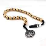 Handmade Prayer Beads with Runes, Wood and Black Tourmaline – Symbol of Strength, Protection and Ancient Wisdom