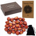 Luxury Red Jasper Rune Set with Booklet in a Beautiful Box