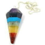 Seven Chakras Pendulum – Natural Stones, Class A - Image 3