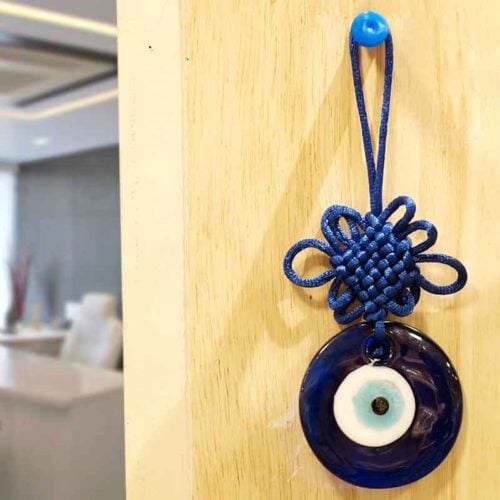 “Blue Eye Nazar” Hanging Amulet with Feng Shui Knot - Image 4