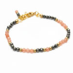 Golden Awakening - Micro-Faceted Sunstone and Class A Pyrite, Bracelet
