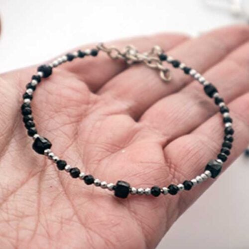 The Black Guardian – Black Tourmaline and Hematite Bracelet with Free Earrings - Image 7