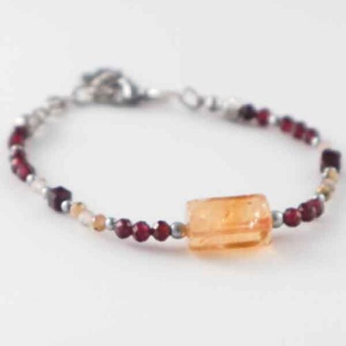 Inner Rhythm – Bracelet with Citrine, Garnet and Rutilated Quartz - Image 6