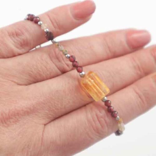 Inner Rhythm – Bracelet with Citrine, Garnet and Rutilated Quartz - Image 4