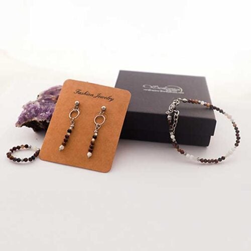 Power of the Storm Set, Pietersite and Mother of Pearl – Bracelet, Earrings, Ring - Image 4