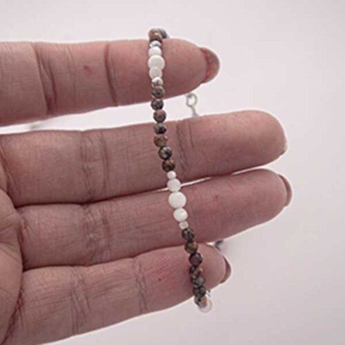 Power of the Storm Set, Pietersite and Mother of Pearl – Bracelet, Earrings, Ring - Image 3