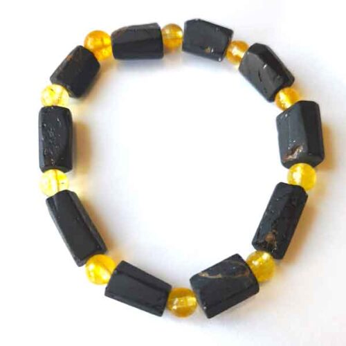 Shield and Clarity – Black Tourmaline and Citrine Bracelet - Image 3
