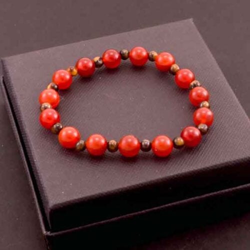 Fire and Stability Set - Carnelian and Tiger’s Eye Bracelet and Necklace | Natural Stones - Image 2