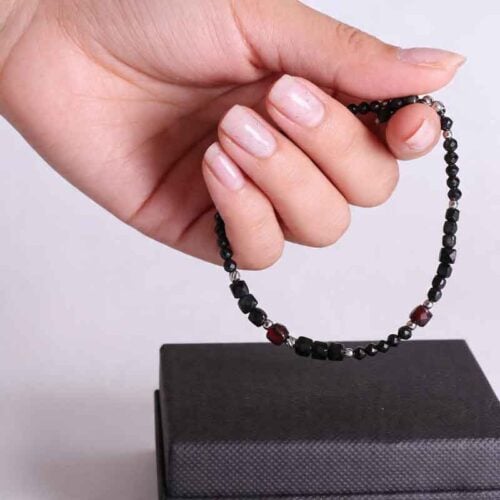 Black Tourmaline, Luxury Bracelet with Tourmaline and Garnet - Image 2