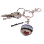 Seven Chakras Heart, Designer Keychain / Bag Accessory with Hematite - Image 4