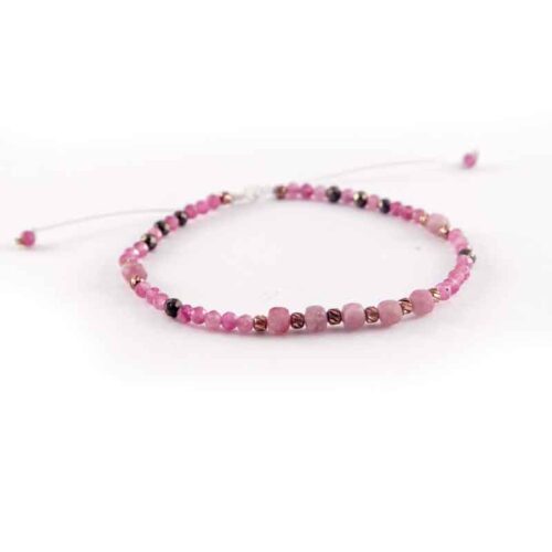 Balance of the Heart, Luxury Bracelet with Faceted Pink Tourmaline and Pyrite - Image 5