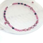Balance of the Heart, Luxury Bracelet with Faceted Pink Tourmaline and Pyrite - Image 4