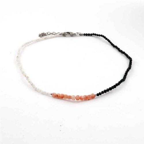 Luxury Asymmetric “Light and Shadow” Necklace | Sunstone, Moonstone and Black Tourmaline - Image 5