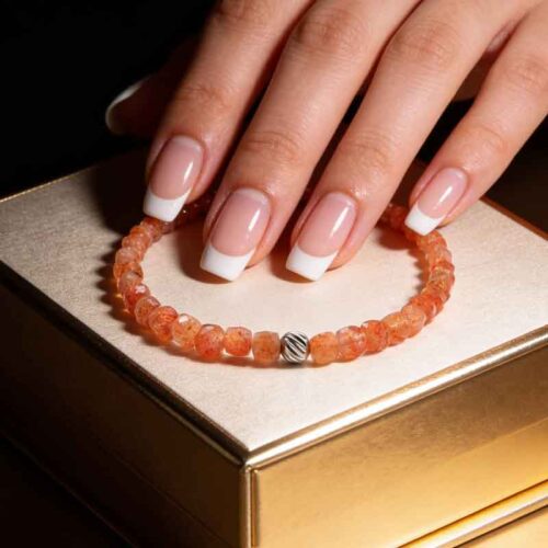 Warm Light Bracelet | Premium Sunstone | Cubes - Image 7