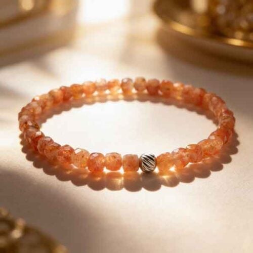 Warm Light Bracelet | Premium Sunstone | Cubes - Image 4