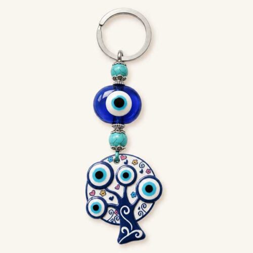 Tree of Life Keychain and Bag Accessory with Blue Eyes - Image 3
