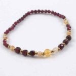 Golden Impulse bracelet, luxury bracelet with premium Garnet and Citrine