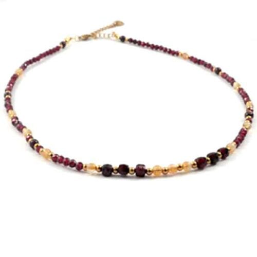 Golden Impulse - luxury necklace and bracelet set with premium Garnet and Citrine - Image 5
