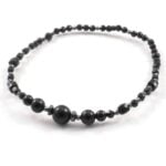“Night Contour” Anklet with Grade A Black Tourmaline and Hematite – Cubes and Faceted Beads - Image 4