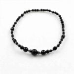 “Night Contour” Anklet with Grade A Black Tourmaline and Hematite – Cubes and Faceted Beads - Image 5