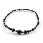 “Night Contour” Anklet with Grade A Black Tourmaline and Hematite – Cubes and Faceted Beads - Image 7