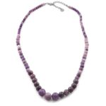 Purple Silence - necklace with natural Lepidolite, graduated 4–10 mm beads - Image 8