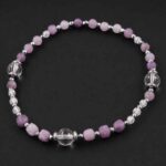 Silent Clarity – Bracelet with Lepidolite, Clear Quartz, White Cubic Zirconia and Hematite
