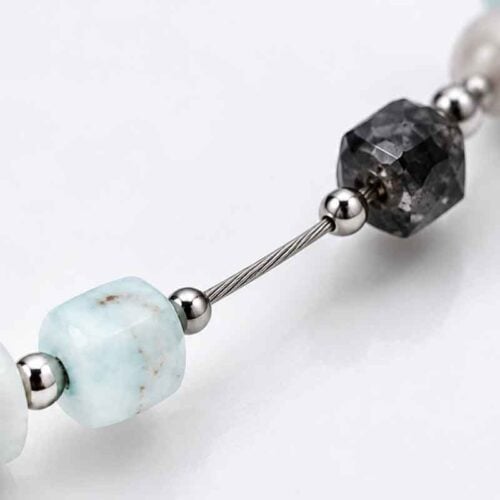The Power of the Lagoon – Natural Larimar and Pearl Bracelet – Premium Grade (Копие) (Копие) (Копие) - Image 3