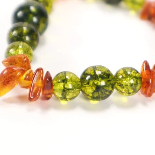 Secret of the Sunrise, bracelet with Olivine (Peridot) and Amber - Image 2