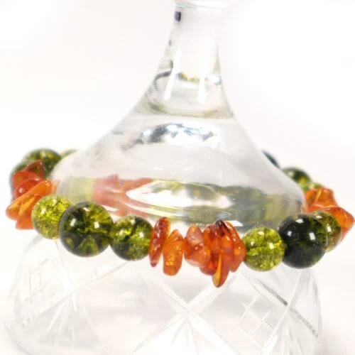 Secret of the Sunrise, bracelet with Olivine (Peridot) and Amber - Image 8