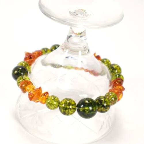 Secret of the Sunrise, bracelet with Olivine (Peridot) and Amber - Image 9