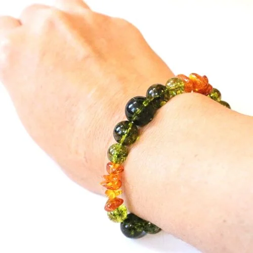 Secret of the Sunrise, bracelet with Olivine (Peridot) and Amber - Image 5