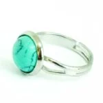 Turquoise, Adjustable Ring, Natural Stone, Round 10, 12 or 16 mm - Image 2