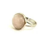 Rose Quartz Stretch Ring, 10 or 12 mm - Image 3