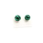 Malachite, Mini Earrings, 6 mm - Image 2