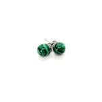 Malachite, Mini Earrings, 6 mm - Image 3