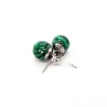 Malachite, Mini Earrings, 6 mm - Image 4